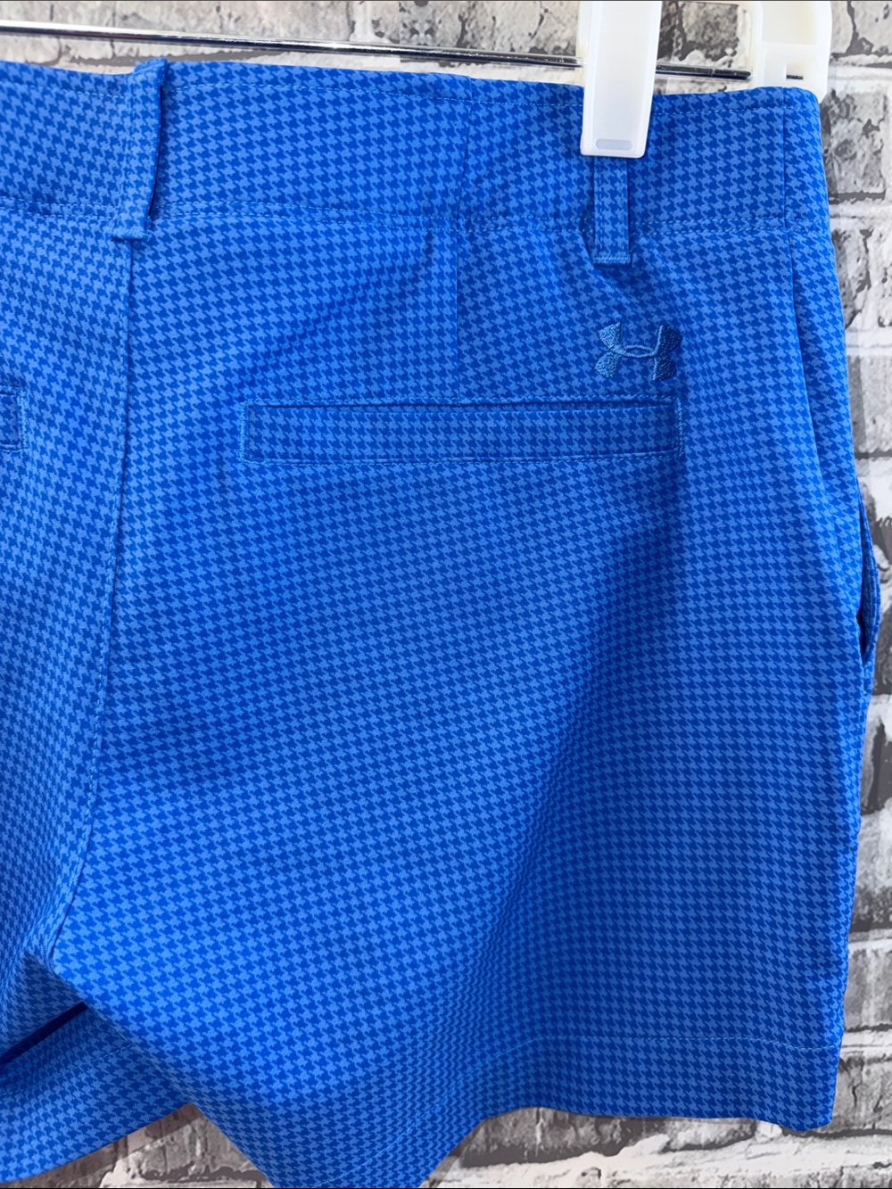 Under Armour Bright Blue Micro‎ Houndstooth Athletic Shorts
